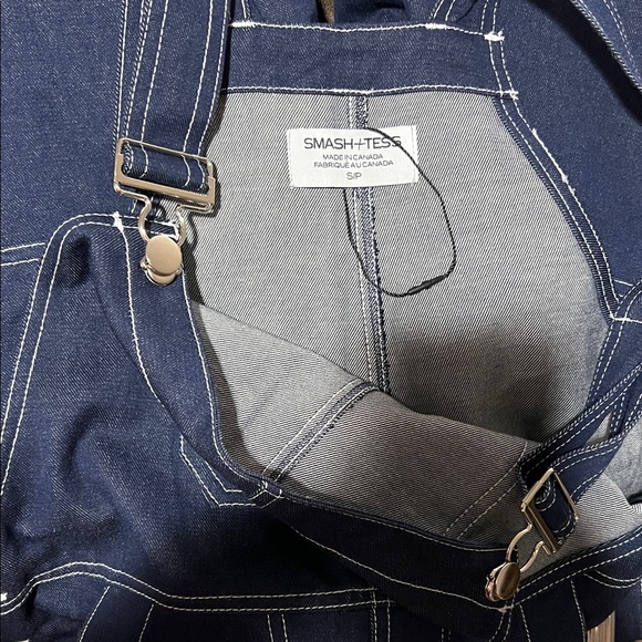 Smash + Tess Navy Denim Overalls - Picture 2 of 5